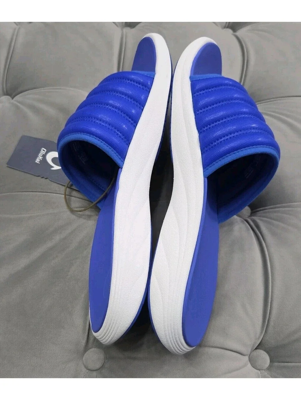 OluKai Komo Slide Blue Waterproof Comfort Sandals Flats Mens Shoes 13 New $99